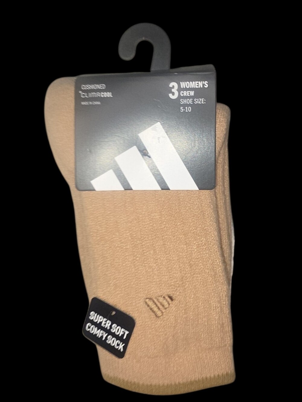 Adidas Women's Cushioned ClimaCool Crew Socks Sandstone Beige,Wonder White,White